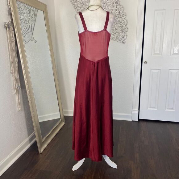Vintage Dark Burgundy Red Whimsical Whimsygoth Ethereal Slip Dress M - Picture 4 of 8